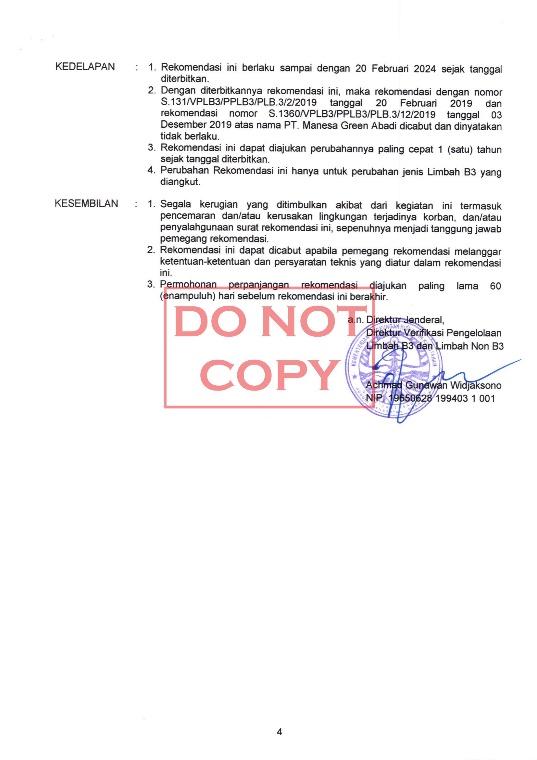 Rekomendasi Kementerian Lingkungan Hidup 4